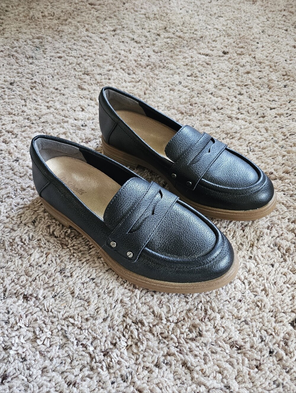🖤Like New Dr. Scholl's Black Leather Penny Loafers